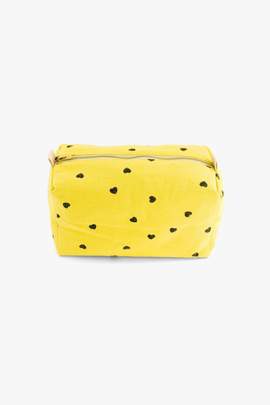 Vic Pouch Heart Yellow Toilet Bag