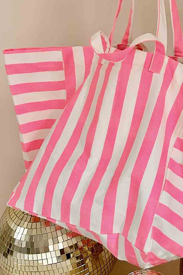 Elisa Neon Pink Striped Bag