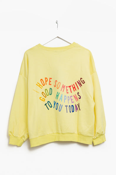 Good Day rainbow Sweater Yellow