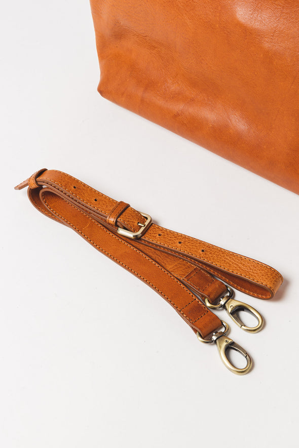 Olivia Bag Cognac Stromboli Leather - O My Bag - Cognac bag with a shoulder strap