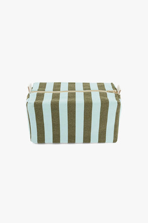 Vic Pouch Canvas Stripes Olive/Aqua