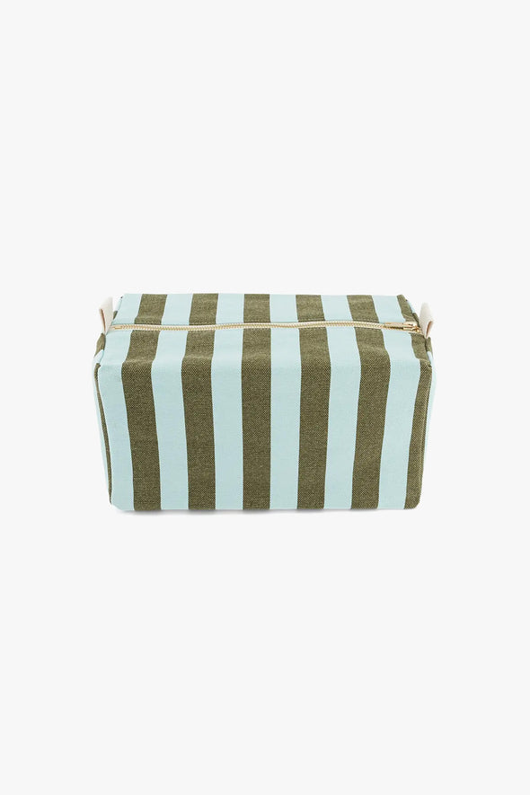 Vic Pouch Canvas Stripes Olive/Aqua