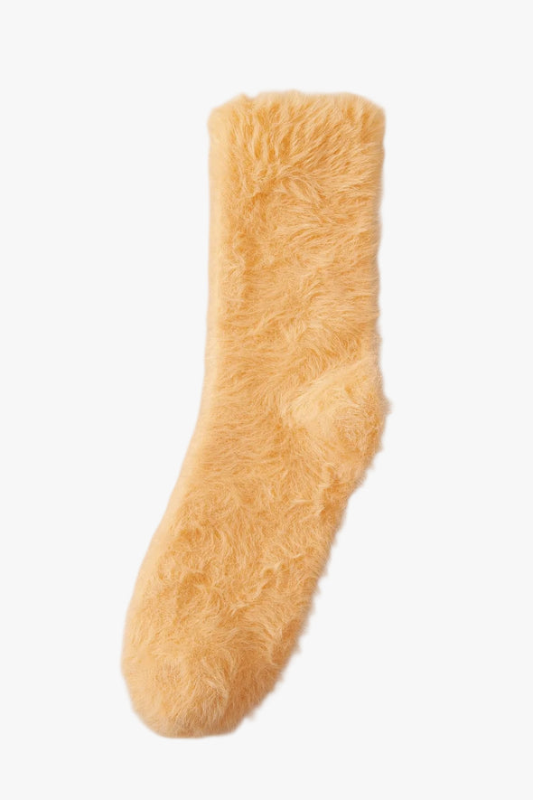 Fuzzy House Socks Yellow