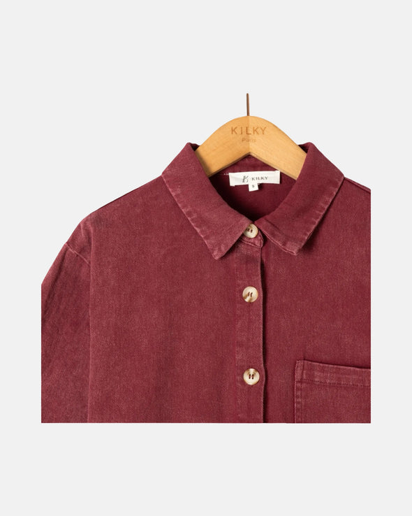 Castille Denim Dress Bordeaux