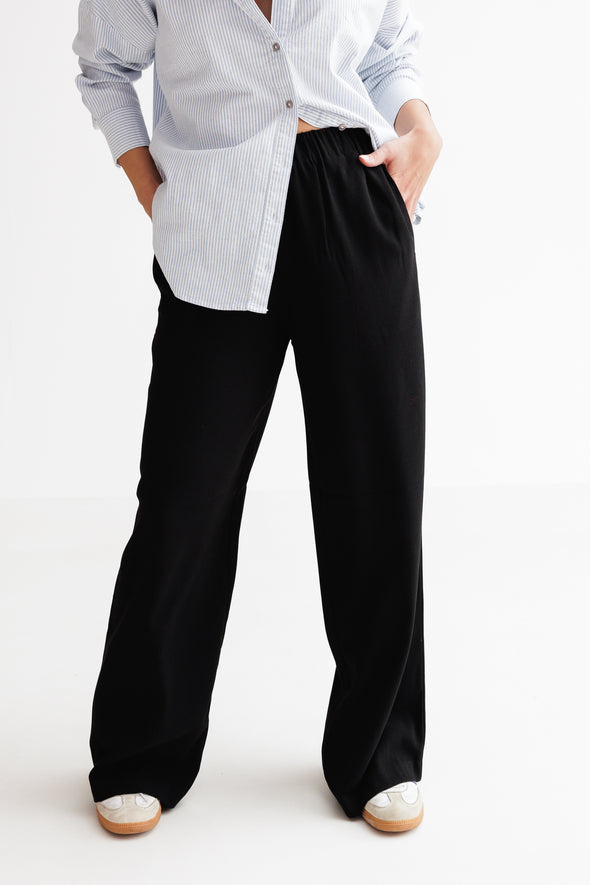 Tinni Relaxed Wide Pants Black