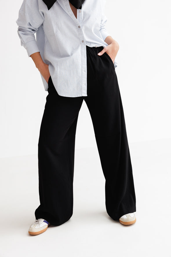 Tinni Relaxed Wide Pants Black