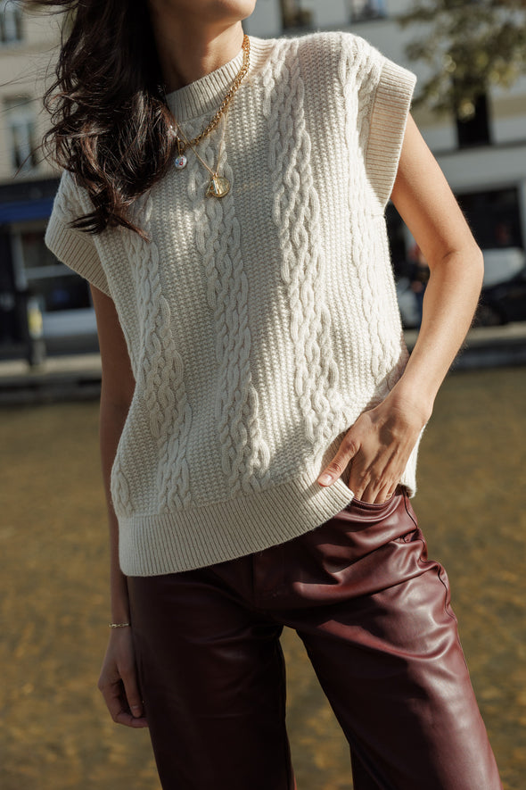 Elina Marie Knit Vest Birch