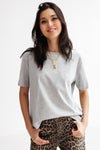 Essential Boxy Tee Light Grey Melange