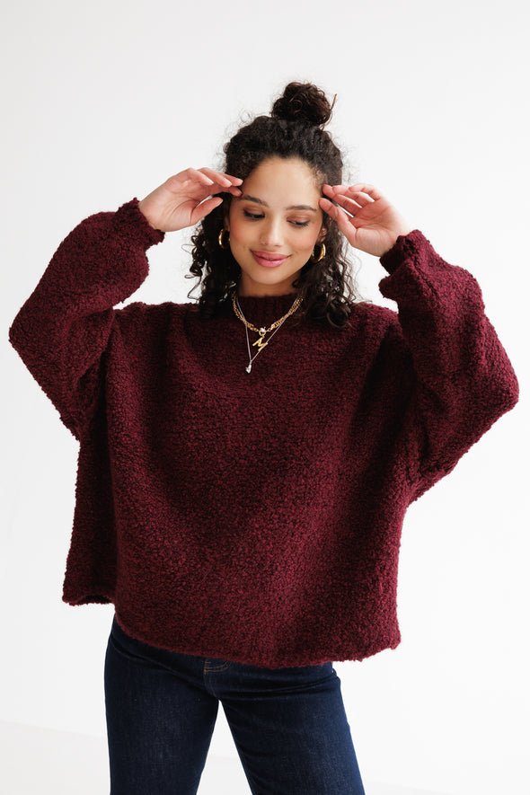 Noah Teddy Knit Bordeaux