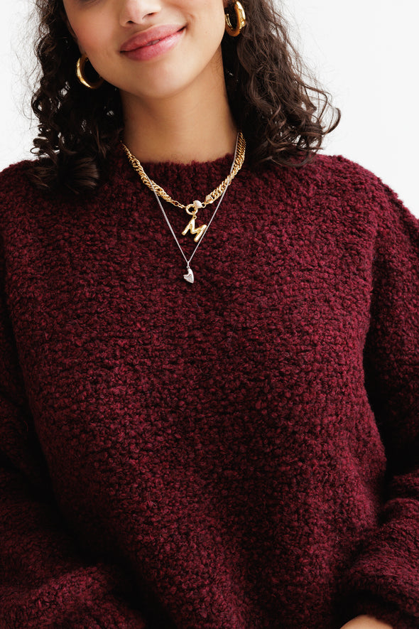 Noah Teddy Knit Bordeaux