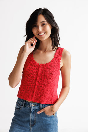 Mary Knitted Top Red