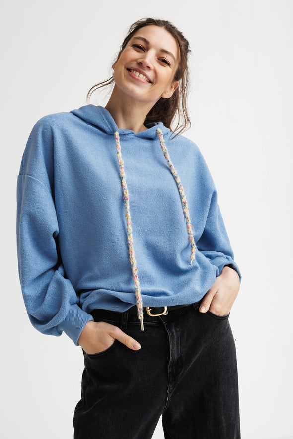 Bobbi Hooded Sweater Breezy Blue