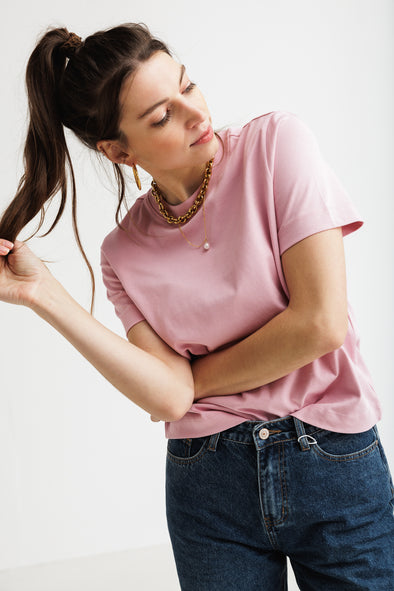 Essential Boxy Tee Bleached Mauve