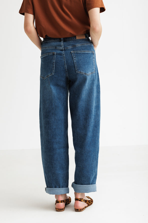 Nina Barrel Balloon Baggy Jeans Blue