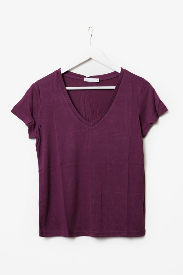 Merine V-Neck T-Shirt Violet