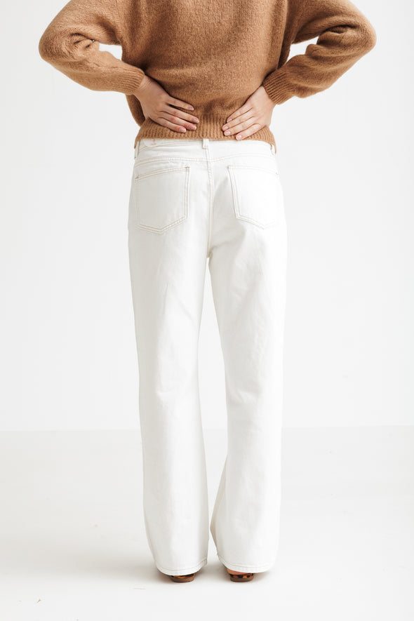 Raphael Denim High Wide White