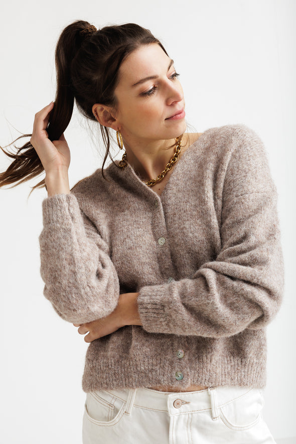 Maddie Cardigan Taupe