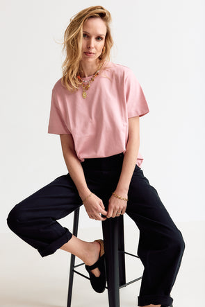 Essential Boxy Tee Bleached Mauve