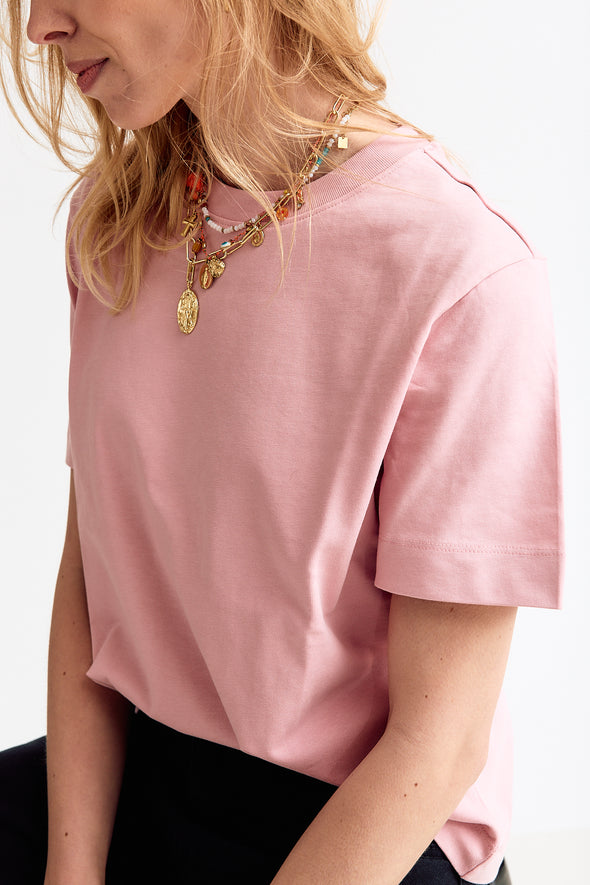 Essential Boxy Tee Bleached Mauve