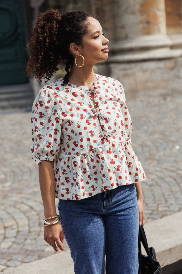 Fran Strawberry Blouse