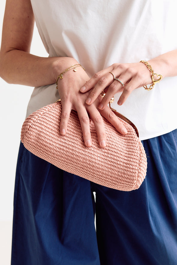 Zoé Raffia Bag Pink