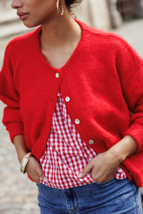 Maddie Cardigan Red