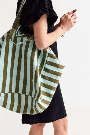 Elisa Bag Stripes Aqua/Olive