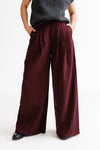 Delphine Pleated Trousers Burgundy