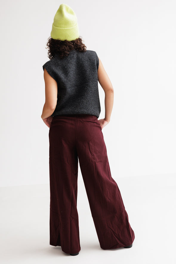 Delphine Pleated Trousers Burgundy