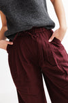 Delphine Pleated Trousers Burgundy