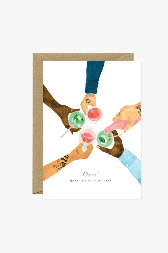 Gold Cheers Greeting Card