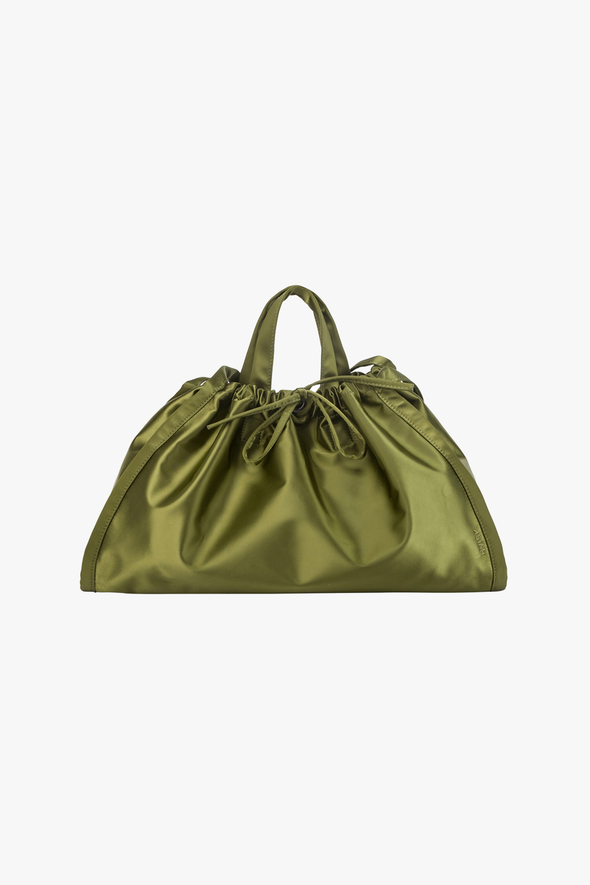 Sage Bag Medium Shiny Twill Green