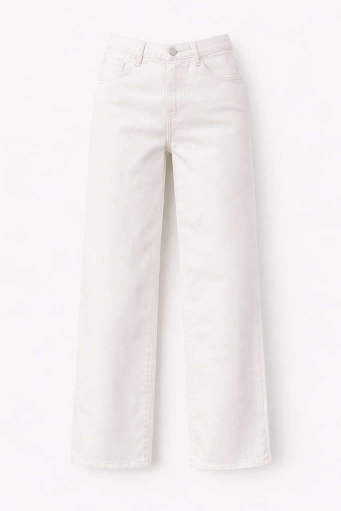 Colombe Denim Mid Wide Dark White