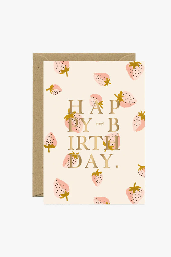 Yeay Happy Birthday Strawberry Card