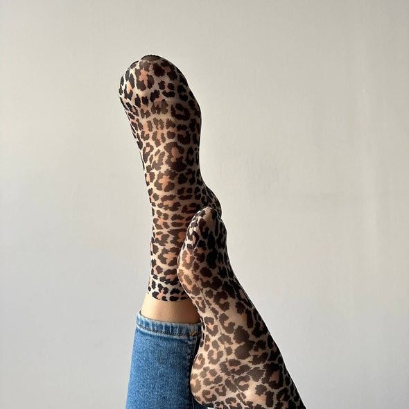 Jane Leopard Socks