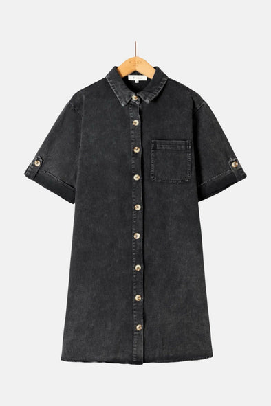 Castille Denim Dress Black