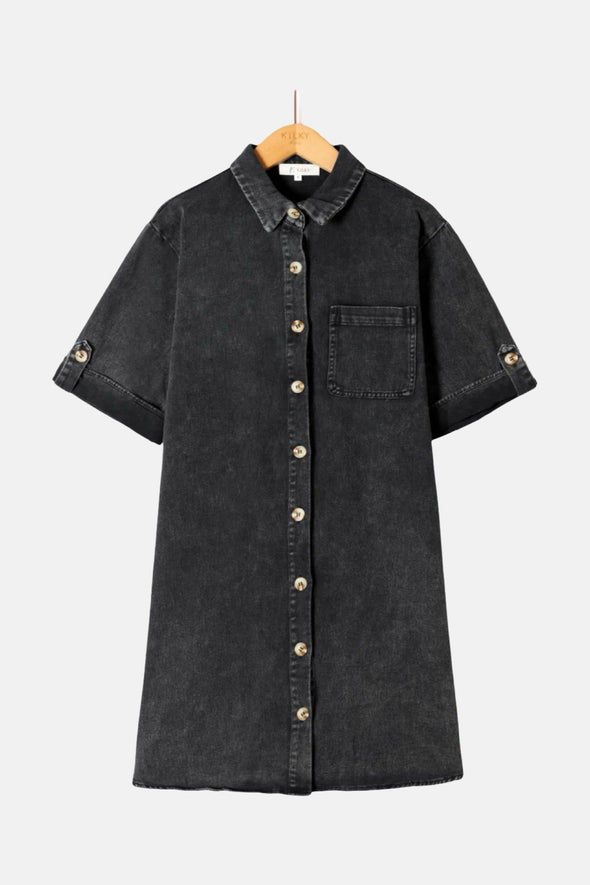 Castille Denim Dress Black