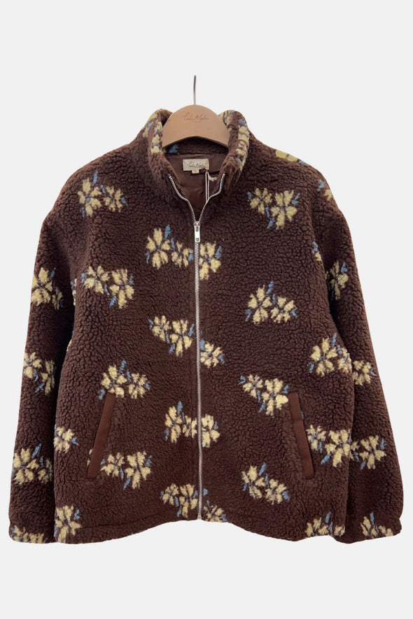 Flower Fleece Marron