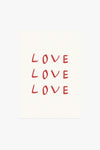 'Love Love Love' Postcard (risography)