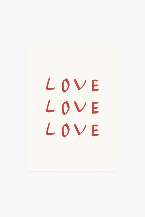 'Love Love Love' Postcard (risography)