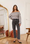 Solange Denim High Straight Grey