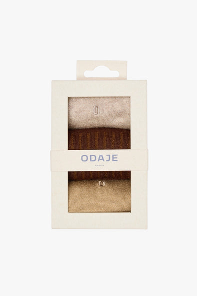 Ribbed Gold, Brown & Ecru Socks