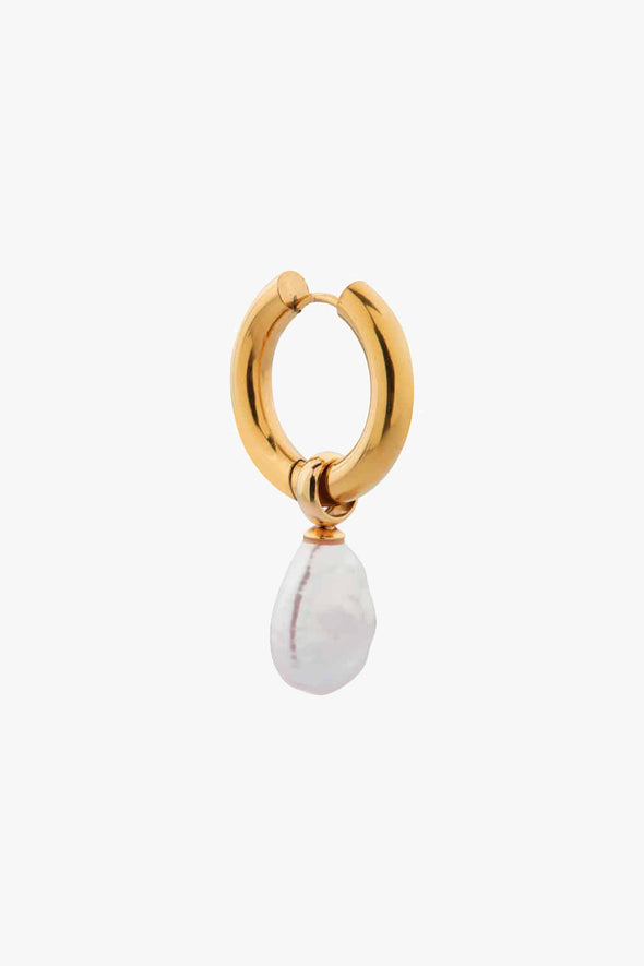 Big Pearl Hoop GOld