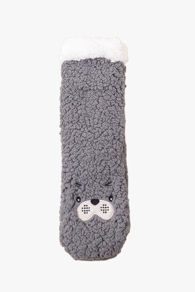Fluffy Animal Socks Dark Grey