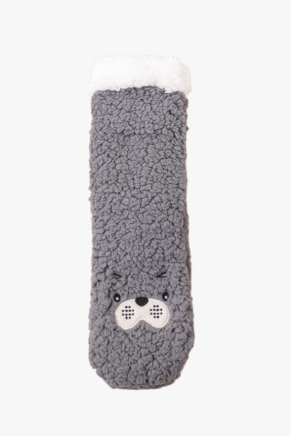 Fluffy Animal Socks Dark Grey