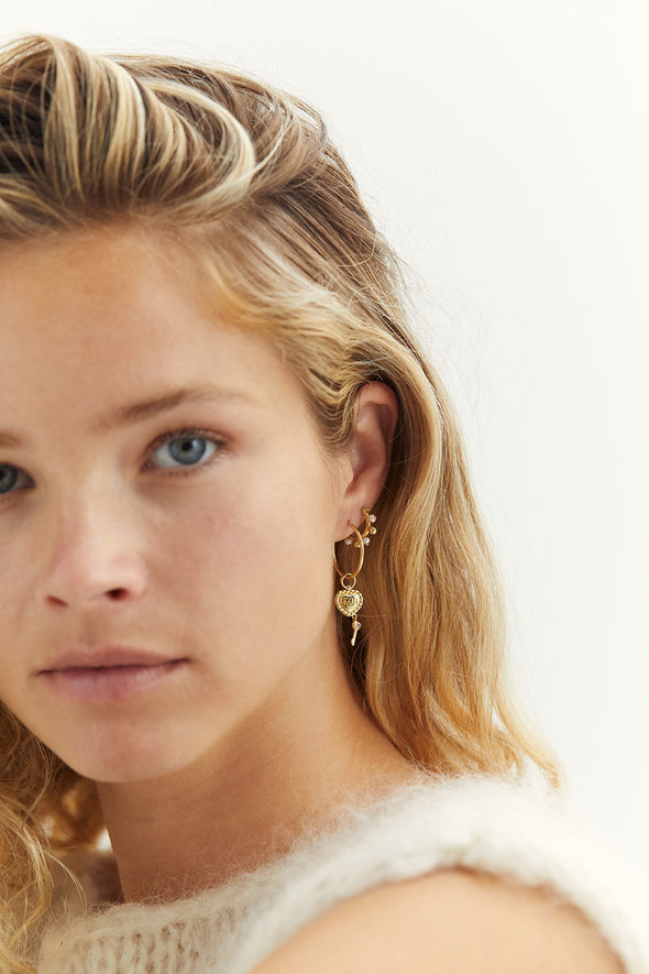Single Purity Ring Earring Goldplated