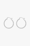 French Braid Hoop Earrings Silver
