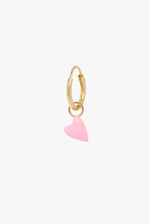 Single Rose Heart Beat Ring Earring Goldplated