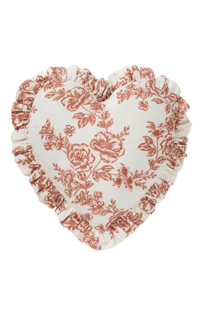 Whimsical Rose Heart Cushion