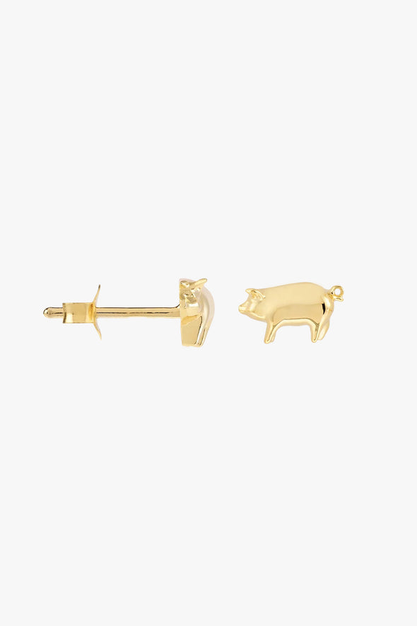 Single Piglet Stud Goldplated